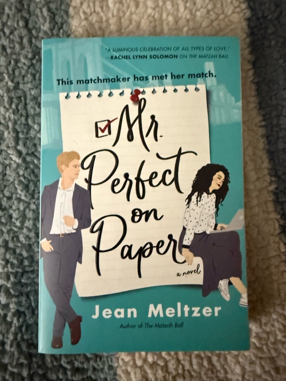 Mr. Perfect on Paper by Jean Meltzer - Teal Hardcover Novel